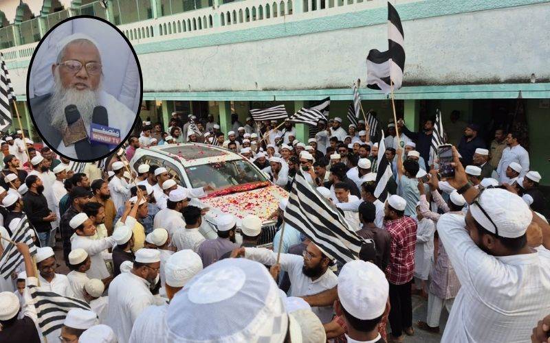   تلنگانہ کے نومنتخب صدرمولانا شاہ سید احسان الدین قاسمی کا نلگنڈہ میں شانداراستقبال 